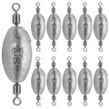 Fishing Weights Sinkers Inline Trolling Fishing Sinkers Egg sinkers with Inner Swivels Oval Drop Lead Fishing Weights for Saltwater Freshwater Fishing - size: 1oz-10pcs