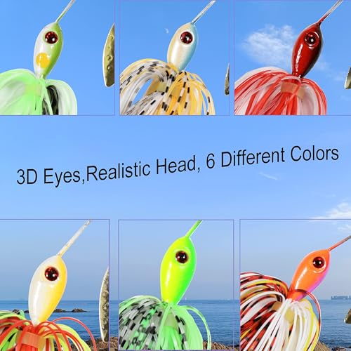 Spinnerbait Bass Fishing Lures Kit Spinner Baits Bass Fishing Lure Hard Metal Lure Topwater Buzzbait Swimbait for Trout Salmon Pike Bass Saltwater Freshwater Fishing