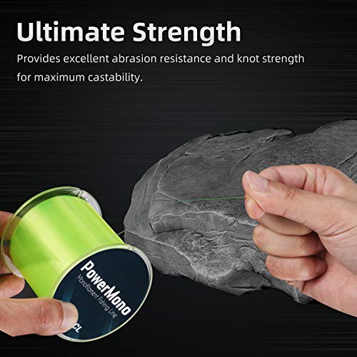 RUNCL PowerMono Fishing Line, Ice Monofilament Fishing Line 300/500/1000Yds - Ultimate Strength, Shock Absorber, Suspend in Water, Knot Friendly 3-35LB, Low & High-Vis Available, Gift Decoration - color: Yellow, size: 6LB（300Yards）