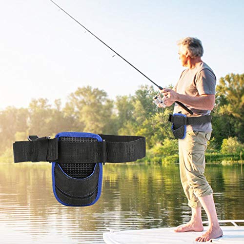 Tbest Belt Fish Rod Holder,Fight Belt Fishing Rod Holder,Fishing Waist Strap,Lightweight Waist Fishing Rod Holder Ox Fabric Belt Strap Support Waist Rod Holder Belt Angling Tools Accessories(Black)