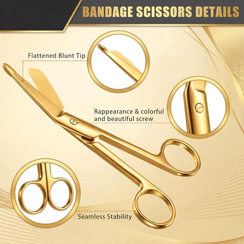 BBTO Hemostat Curved and Straight Hemostat Forceps Piercing Pliers Forceps, Stainless Steel Straight and Curved Pliers, Fishing Tweezer(Gold,4 Pcs) - color: Gold