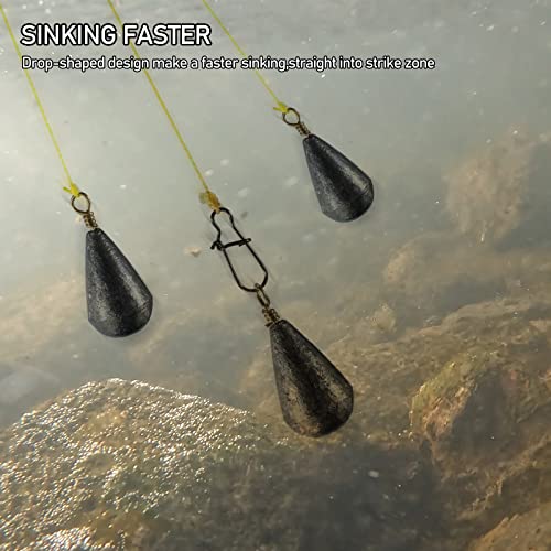 Dr.Fish 30 Pack Bass Casting Sinker Weights Lead Bell Drop Shot Weights with Brass Swivels Weight Freshwater Fishing Lead Sinker - size: 3/4oz-30 Pack