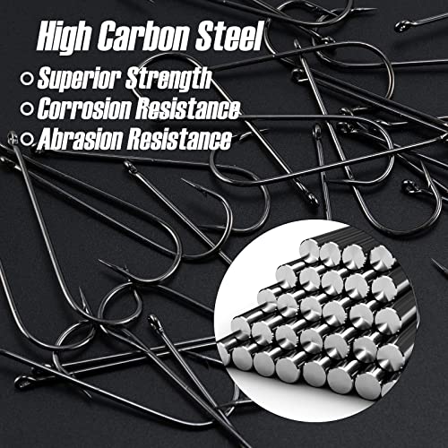 Dr.Fish 100 Pack Aberdeen Fishing Hooks Freshwater, Straight Shank Light Wire Worm Hooks for Bass/Crappie/Bream/Bluegill/Panfish - size: #2-100 Pack