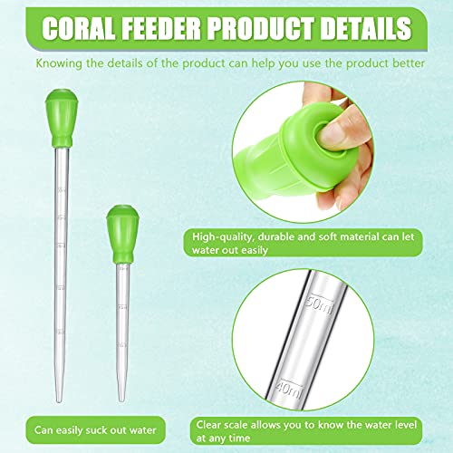 Weewooday 2 Pieces Aquarium Coral Feeder with 2 Pieces Stainless Steel Feeding Long Tweezers Syringe Spot Coral Feeder Reptile Feeding Tools for Aquatic Plant Reef Anemones Lionfish (Green, Silver) - color: Green, Silver