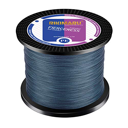 RIKIMARU Braided Fishing Line Abrasion Resistant Superline Zero Stretch&Low Memory Extra Thin Diameter 327-1094 Yds, 4-180LB - color: Dark Gray, size: 1094 Yds/0.20mm/25LB