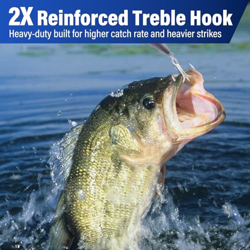 Dr.Fish 30 Pack Hybrid Fishing Treble Hooks 2X Strong, #14-#3/0, Triple Hooks High Carbon Steel Hollow Point, Replacement Hard Lures Crankbait Freshwater Saltwater - size: #2-30 Pack