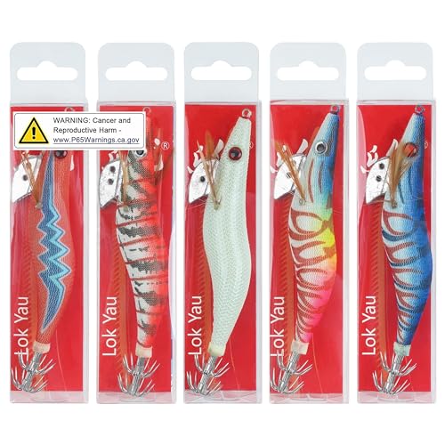 Glow Squid Jig Saltwater Squid Lures, 5/10pcs Luminous Squid Jig Hooks Shrimp Prawn Lures Fluorescent Cuttlefish Sleeve Octopus Jigs Artificial Baits Night Fishing Tackle Size 2.5# 3# 3.5# - size: 3.0#-10pcs