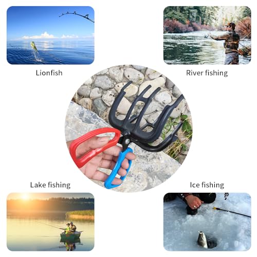 BORDSTRACT Fish Grabber, Three Claw Power Grip Fish Pliers, Non-Slip Metal Fish Gripper with Comfortable Plastic Handle, Fishing Pincer Dehooker for River Fishing, Sea Fishing, Ice Fishing
