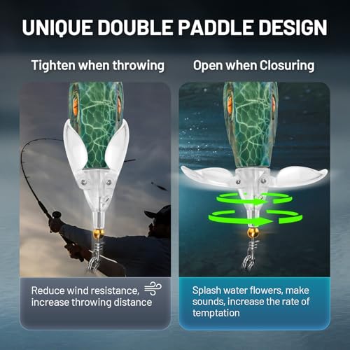 Handing Topwater Fishing Lure 3 Pieces Bass Fishing Lure with Mustad Hook, Lifelike Swimbait for Pike Catfish, for Anglers, 1/2oz, 3/4oz and 1oz - color: A3-4.7in 1.0oz
