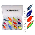 THKFISH Spoon Fishing Lures for Trout Spoons Hard Baits Single Hook Trout Lures Metal Fishing Lures for Char Perch 12Pcs/20Pcs/15Pcs - color: 12pcs