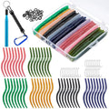 CVLIFE Wacky Worm Kit for Bass Fishing, 48PCS 5.5" Wacky Worm Lures, 100 O-Rings, Wacky Rig Tool, 30 Hooks and Tackle Box, 180PCS Soft Plastic Fishing Lure Kit