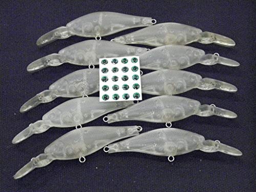 10 Blank Unpainted Minnow Crankbait Topwater Lipless Jerkbait Fishing Lures V3 - color: UPM515P10
