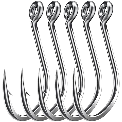 50PCS Sharp Barbed Fishing Hooks, High-Carbon Steel Ultra-Strong, Single Size with Hole for Easy Tying, Secure Portable Box Included – Ideal for Bank Fishing, Lure Fishing & All Conditions - size: 8#
