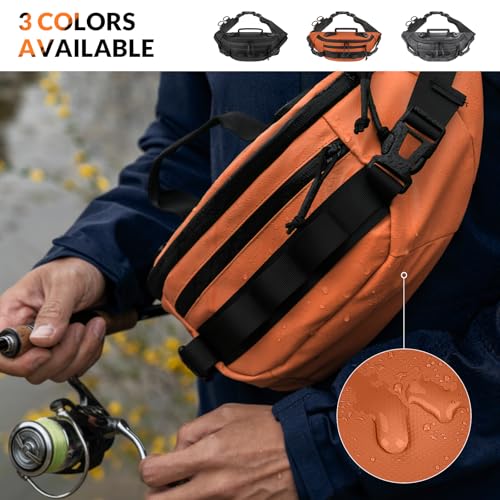 THKFISH Fishing Waist Pack Bag with Tackle Box, Small Fishing Sling Fanny Pack with Lure Kit, Fish Pliers Kit, Lip Gripper, Weigh Scale