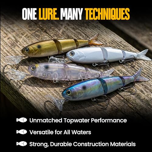 Headbanger Spitfire Topwater Fishing Lure (4-1/2" & 6-1/2") - color: Ghost Shad, size: 6-1/2"