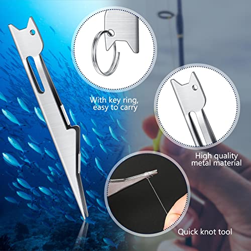 Deekin 3 Pcs Fishing Line Knot Quick Tie Fishing Knot Tying Tool Fly Nail Knot Tool Fly Angler Accessories Fly Tying Equipment for Hooks Lures Lines Men - color: Silver