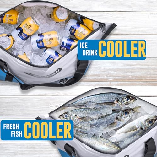 THKFISH Insulated Fish Cooler Bag, Fish Kill Bag for Caught Fish, 40x16in 25x17.5in Portable Waterproof Insulated Fish Bag Keeps Ice for 24 Hours - color: BLUE-25x17.5x8.6"