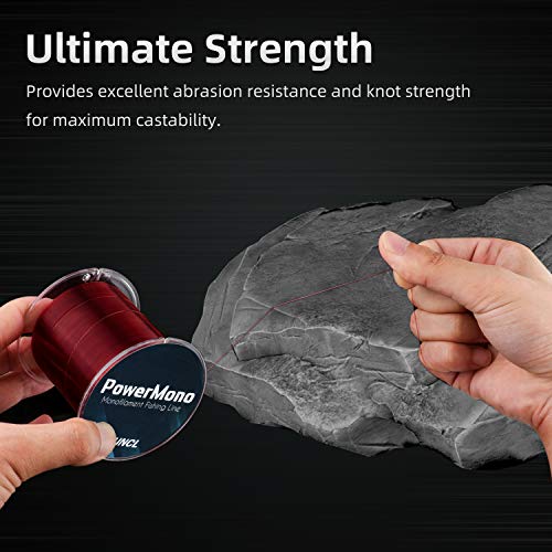 RUNCL PowerMono Fishing Line, Ice Monofilament Fishing Line 300/500/1000Yds - Ultimate Strength, Shock Absorber, Suspend in Water, Knot Friendly 3-35LB, Low & High-Vis Available, Gift Decoration - color: Brown, size: 8LB（1000Yards）