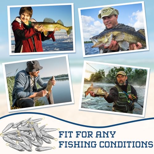 Landhoow Drop Shot Fishing Sinker Weights Kit Freshwater Catfishing Fishing Sinker Bass Casting Removable Line Saltwater Streamlined Snap Weight for Trolling Surf Tackle - size: 1/2 oz