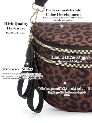 Pure Colour Crossbody Bag Bum Bag for Women,Spacious Purse Fanny Packs Belt Bag,Oversized Bum Bag (Black Brown Leopard Print Bum Bag) - color: Black Brown Leopard Print Bum Bag