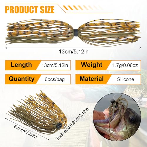 18 Bundles Silicone Jig Skirts 40 Strands Silicone Fishing Unbrella Replacement Skirts Quick Chang for Spinnerbait Bass Jig Lure Making Accessories - style: Orange&green-18pcs