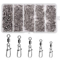 Rolling Barrel Swivel Snaps, 210pcs With Nice Snaps High Strength Copper and Stainless Steel Fishing Line Connector Tackle Kit for Saltwater Freshwater