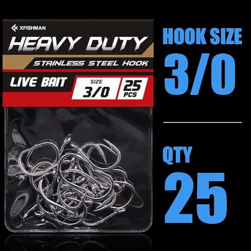 3X-Strong-Octopus-Hooks-Saltwater-Fishing-Circle-Hooks- Stainless Big Game Size 1-13/0 - size: 3/0 Pack of 25