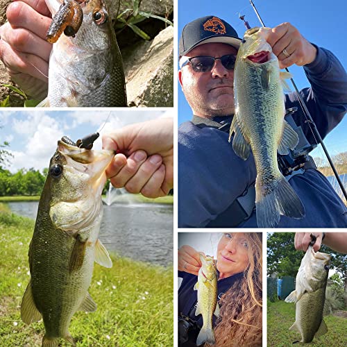 Soft Plastic Worm Fishing Lures Kit, Finesse TRD Stick Worms and Ned Rig Baits with Jig Heads for Bass Fishing, Freshwater Bass Soft Baits - color: Mix Color A - 30pcs Worms, size: 2.75"