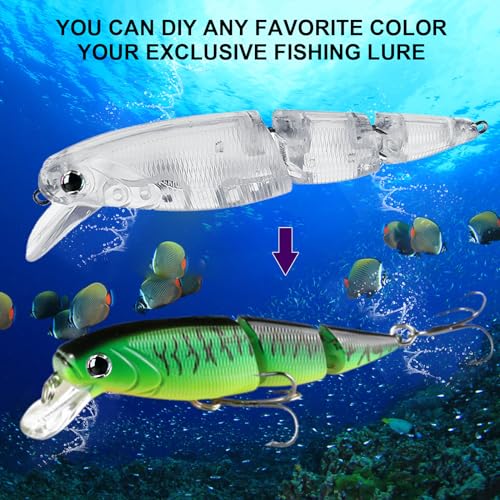 10pcs/20pcs Fishing Blanks Lures Kit Fishing Topwater Unpainted Swimbait Unpainted Crankbaits Hard Baits DIY Lure for Bass Salmon Trout Saltwater and Freshwater - color: I: 10Pcs 0.46oz/13.1g