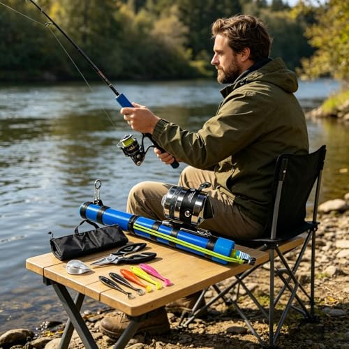 Catapult Fishing Rod, Portable Handheld Fishing Rod Kit, 2026 Upgrade Compact Sling Shot Fishing Reel, Compact Casting Fishing Set with Reel & Accessories - size: B