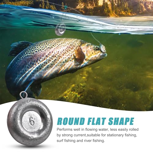 Disc Sinkers Fishing Weights, Coin Fishing Sinkers Weights Saltwater Surf Fishing Weights Bottom Drifting Trolling Catfishing Fishing Sinkers Saltwater Gear Tackle 1oz 2oz 3oz 4oz 5oz 6oz 8oz - style: 2 Ounce, 8 Pack
