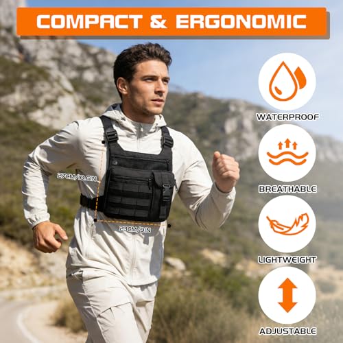KINGSLONG Running Vest, Chest Bag for Men, Chest Pack, Hiking - color: A-Holster