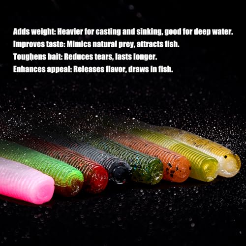 Soft Plastic Fishing Lures with Salted Hook Slot 10pcs FS/RE-09 - color: Color G