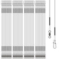 Stainless Steel Fishing Wire Leaders, Black Coated & Uncoated Options, Heavy Strength 31–100LB, 6–21in Multi Sizes with Rolling Swivels Snaps for Salt Fresh Water Shark Pike Barracuda - color: 40pcs-11.81in(70LB)