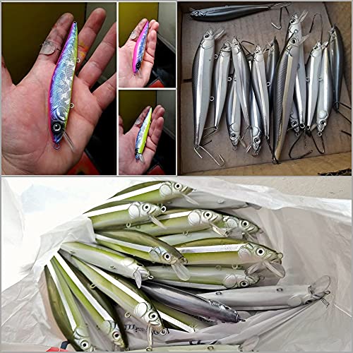 Blank Unpainted Minnow Crankbait Topwater Lipless Jerkbait Fishing Lures - color: UPM589P10