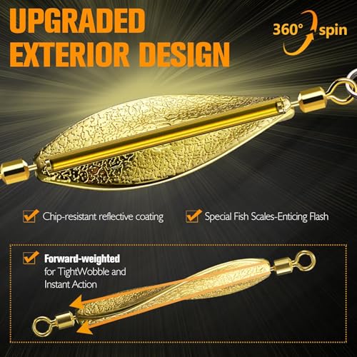 Dovesun 6 pcs Fishing Jigging Spoon Lures for Freshwater Saltwater Casting Spoon with Treble Hook Jig Swivel Hard Metal Spinner Baits for Bass Trout Pike Salmon 1/5oz 1/4oz 3/8oz 1/2oz - color: 6pcs-3/8oz-10G
