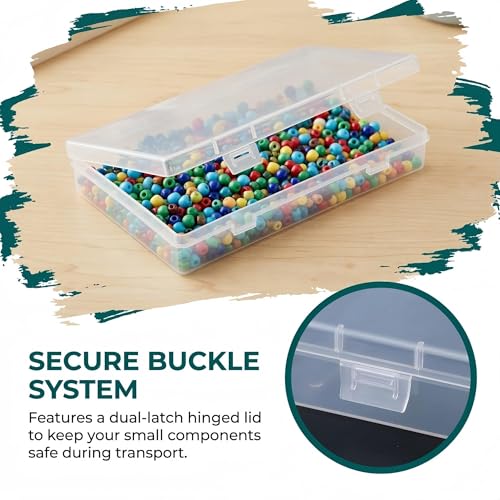 LJY 6 Pieces Rectangular Empty Mini Clear Plastic Organizer Storage Box Containers with Hinged Lids (7.1 x 4.3 x 1.2 inch, Transparent) - color: Transparent, size: 7.1 x 4.3 x 1.2 inch