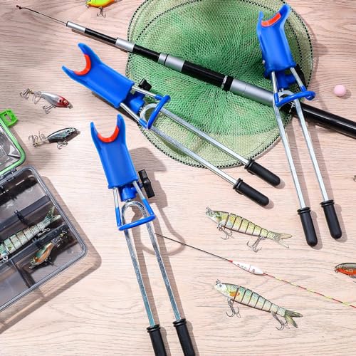 Libima 4 Pcs Fishing Rod Holders for Bank Fishing Rod Pole Holders 360 Degree Adjustable Stainless Steel Fishing Rod Stand Universal Folding Catfishing Equipment Bracket for Ground Catfish Father Gift