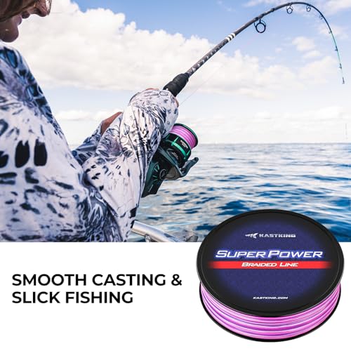 KastKing SuperPower Braided Fishing Line - Abrasion Resistant Braided Lines – Incredible Superline – Zero Stretch – Smaller Diameter – A Must-Have! - color: X4-Purple Camo, size: 10LB(150 Yds)