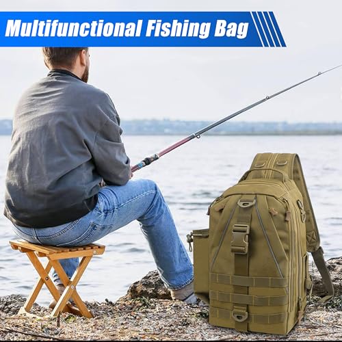AGOOL Fishing Backpack Tackle Bag with Rod Holder, Convertible Fishing Tackle Backpack, Large Storage Fishing Gear Bag with Multiple Pockets for Fishing Camping and Outdoor Trips - size: Standard(13.7"*9.06"*5.12")