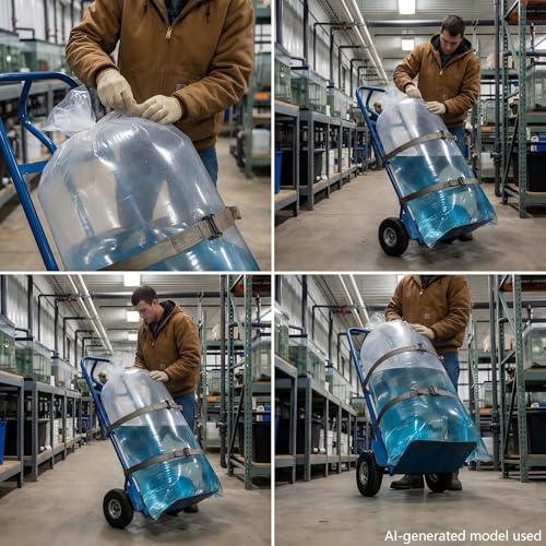 Heavy Duty Live Fish Bags, Large, 23x47 Inch, Case of 8 | Koi Transport,2.4 MIL Thick,Leak Resistant