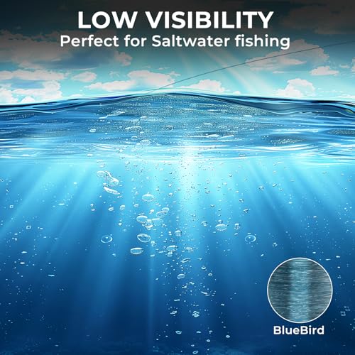 KastKing Destron Essential Monofilament Fishing Line, Advanced Polymer Coating for High Abrasion Resistance, Super Smooth, High Strength, Low Memory Mono Line, Fresh and Saltwater Fishing - color: Bluebird, size: 17LB(300 Yds)