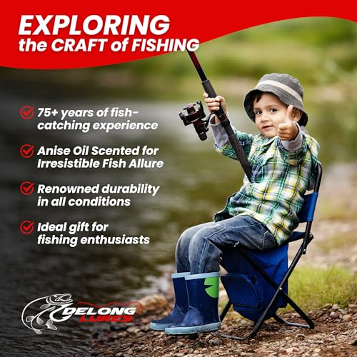 DeLong Lures 20-Piece Fishing Lures Kids Pack - Easy to Use Pre Rigged Lure Kit for Bluegill, Bass, Crappie - Soft Plastic Baits - Perfect Tackle Box Kit for Young Anglers and Kids - Made in USA