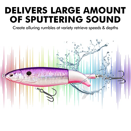TRUSCEND Popobait Easy Catch Fishing Lures with BKK Hooks, Instant Startup, Longer Cast, Balanced Spray/Sound/Swim, Plopper Topwater Lures for Bass, Trout, Pike, Walleye, Freshwater Saltwater Fishing - color: D1-4.3",0.56oz