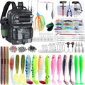Fishing Backpack with Tackle Boxes,Fishing Sling Tackle Bag with Rod Holder Waterproof Fishing Bag with Fishing Gear, Fishing Gifts for Men Women Gear Combo Kit,Camouflage Gray - color: Camouflage Gray