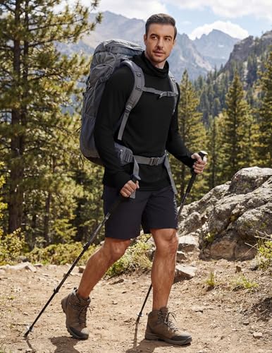 COOFANDY Mens UPF 50+ Sun Protection Hoodie with Mask Lightweight Long Sleeve SPF Fishing Shirts UV Hiking Running Rash Guard - color: Black, size: Medium