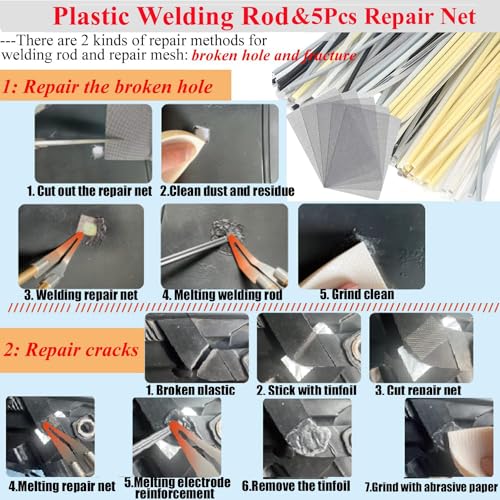 Upgraded 220W Plastic Welder, 2 in 1 Plastic Welding Repair Welder Kit 1000PCS Hot Stapler Soldering Gun with 100PCS Plastics Welding Rods Car Bumper Repair Kit for Most Plastics(Blue) - color: Blue