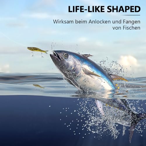 Fishing Lures for Freshwater and Saltwater，Lifelike Swimbait Lures for Bass Trout Pike，Amazing Fishing Gifts for Fishman - size: A2-5.2''0.052lb