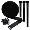 YiwerDer 1"x20FT Hook and Loop Straps, with 30 Plastic Buckles, Adjustable Fastening Cable Straps, Cut-to-Length Cinch Strap, Reusable Nylon Securing Cord Ties for Organizer or Storage - Black - style: 20FTx 1Inch