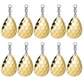 Alwonder 10 Pack Spinner Blades with Ball Bearing Swivels Tail Spinner Spinnerbait Lure Making Supplies Bass Lures Soft Lures - color: #3.5 Hammered Colorado Blades, Gold, 10pcs
